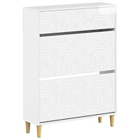 vidaXL Skoskåp DELFT 78 x 24 x 103 cm Konstruerat trä Vit högglans