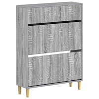 vidaXL Skoskåp DELFT 78 x 24 x 103 cm Konstruerat trä Grå Sonoma