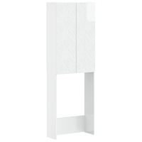 vidaXL Toalett skåp DELFT Vit högglans 66 x 25,5 x 190 cm