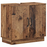 vidaXL Badrumsskåp med handfat HOORN Gammalt trä 59,5 x 31,5 x 56 cm