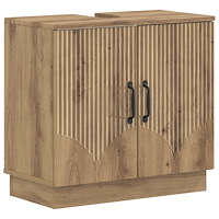 vidaXL Badrumsskåp med handfat HOORN Artisan-ek 59,5 x 31,5 x 56 cm