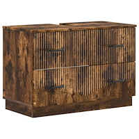 vidaXL Badrumsskåp med handfat HOORN Rökt ek 82 x 41 x 56 cm