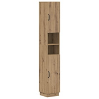 vidaXL Badrumsskåp med Öppen Hylla HOORN Artisan-ek 30 x 31 x 187 cm
