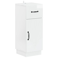 vidaXL Badrumsskrubb HOORN Vit högglans 30 x 31 x 77 cm