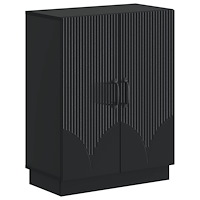 vidaXL Badrumsskrubb HOORN Svart 59,5 x 31 x 77 cm Konstruerat trä