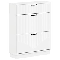 vidaXL Skoskåp HOORN 78 x 24 x 100 cm Konstruerat trä Vit