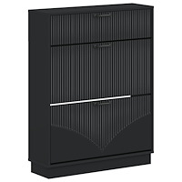 vidaXL Skoskåp HOORN 78 x 24 x 100 cm Konstruerat trä Svart