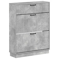vidaXL Skoskåp HOORN 78 x 24 x 100 cm Konstruerat trä Betonggrå