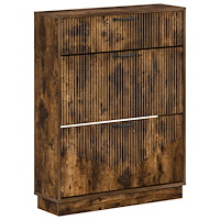 vidaXL Skoskåp HOORN 78 x 24 x 100 cm Konstruerat trä Rökt ek