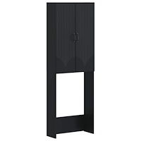 vidaXL Toalett skåp HOORN Svart 66 x 25,5 x 190 cm Konstruerat trä