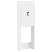 vidaXL Toalett skåp HOORN Vit högglans 66 x 25,5 x 190 cm
