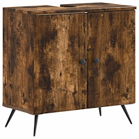 vidaXL Badrumsskåp med handfat BREDA Rökt ek 59,5 x 31,5 x 59 cm
