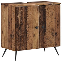 vidaXL Badrumsskåp med handfat BREDA Gammalt trä 59,5 x 31,5 x 59 cm