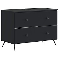 vidaXL Badrumsskåp med handfat BREDA Svart 82 x 41 x 59 cm