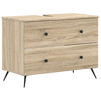 vidaXL Badrumsskåp med handfat BREDA Sonoma-ek 82 x 41 x 59 cm