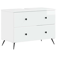 vidaXL Badrumsskåp med handfat BREDA Vit högglans 82 x 41 x 59 cm