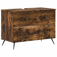vidaXL Badrumsskåp med handfat BREDA Rökt ek 82 x 41 x 59 cm