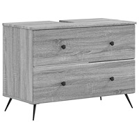 vidaXL Badrumsskåp med handfat BREDA Grå Sonoma 82 x 41 x 59 cm
