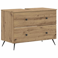 vidaXL Badrumsskåp med handfat BREDA Artisan-ek 82 x 41 x 59 cm