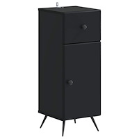 vidaXL Badrumsskrubb BREDA Svart 30 x 31 x 80 cm Konstruerat trä