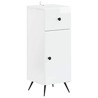 vidaXL Badrumsskrubb BREDA Vit högglans 30 x 31 x 80 cm