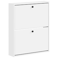 vidaXL Väggmonterad skoskåp BREDA 71 x 17 x 86 cm Konstruerat trä Vit