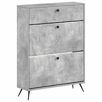 vidaXL Skoskåp BREDA 78 x 24 x 103 cm Konstruerat trä Betonggrå