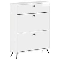 vidaXL Skoskåp BREDA 78 x 24 x 103 cm Konstruerat trä Vit högglans