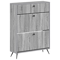 vidaXL Skoskåp BREDA 78 x 24 x 103 cm Konstruerat trä Grå Sonoma