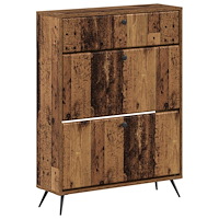 vidaXL Skoskåp BREDA 78 x 24 x 103 cm Konstruerat trä Gammalt trä