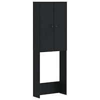 vidaXL Toalett skåp BREDA Svart 66 x 25,5 x 190 cm Konstruerat trä