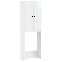 vidaXL Toalett skåp BREDA Vit högglans 66 x 25,5 x 190 cm
