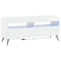 vidaXL LED TV-skåp Vit högglans Konstruerat trä
