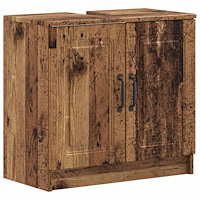 vidaXL Badrumsskåp med handfat UTRECHT Gammalt trä 59,5 x 31,5 x 59 cm