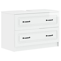 vidaXL Badrumsskåp med handfat UTRECHT Vit högglans 82 x 41 x 56 cm