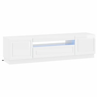 vidaXL LED TV-skåp Vit högglans Konstruerat trä