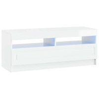 vidaXL LED TV-skåp Vit högglans Konstruerat trä