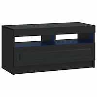 vidaXL LED TV-skåp Svart Konstruerat trä