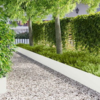vidaXL Kant för gräsmatta 20 st 100 x 22 cm Stål Vit
