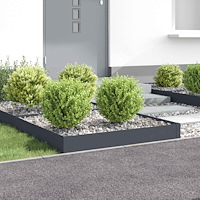 vidaXL Kant för gräsmatta 4 st 100 x 100 x 20 cm Stål Antracit