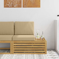 vidaXL Utomhus modulsoffa Vit 91 x 63 x 73 cm Massivt Akaciaträ