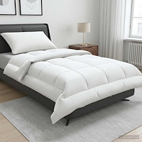 vidaXL Täcke och kudde set 2 st 152x203 cm Sommar 200 GSM Ull Vit
