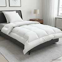 vidaXL Täcke och kudde set 3 st 155x220 cm 4 årstider 350 GSM Ull Vit