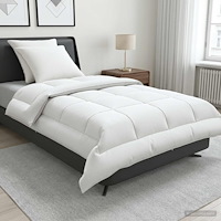 vidaXL Täcke och kudde set 3 st 135x220 cm Sommar 200 GSM Ull Vit
