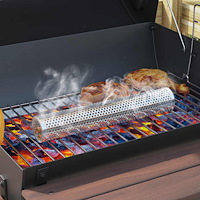 vidaXL Kolkgrill med rökarslangar 91 x 71 x 107 cm Stål Svart
