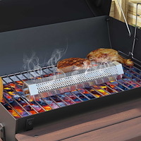 vidaXL Kolkgrill med rökarslangar 91 x 71 x 107 cm Stål Svart