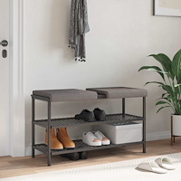 vidaXL Bänk kudde 2 st Tyg Taupe Djup 35 cm
