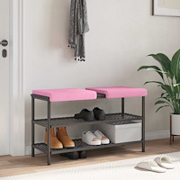 vidaXL Bänk kudde 2 st Tyg Rosa Djup 35 cm
