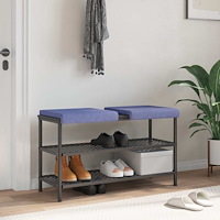 vidaXL Bänk kudde 2 st Tyg Jeansblå Djup 35 cm
