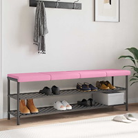 vidaXL Bänk kudde 4 st Tyg Rosa Djup 35 cm